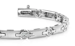 Solid H Link Diamond Bracelet with 1.50 ct.(finished) 3.5mm