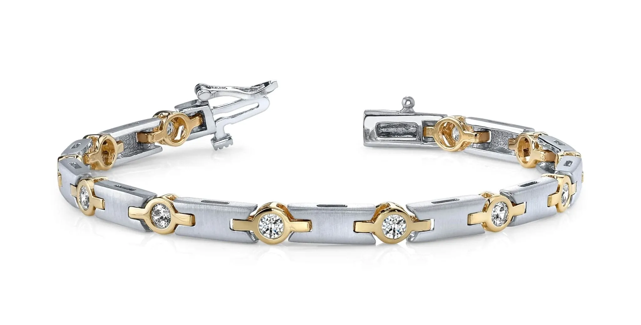 Solid H Link Diamond Bracelet with 1.50 ct.(finished) 3.5mm