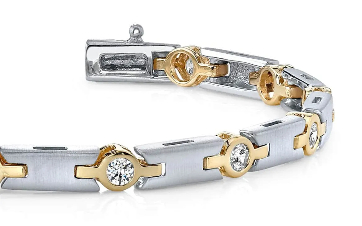 Solid H Link Diamond Bracelet with 1.50 ct.(finished) 3.5mm