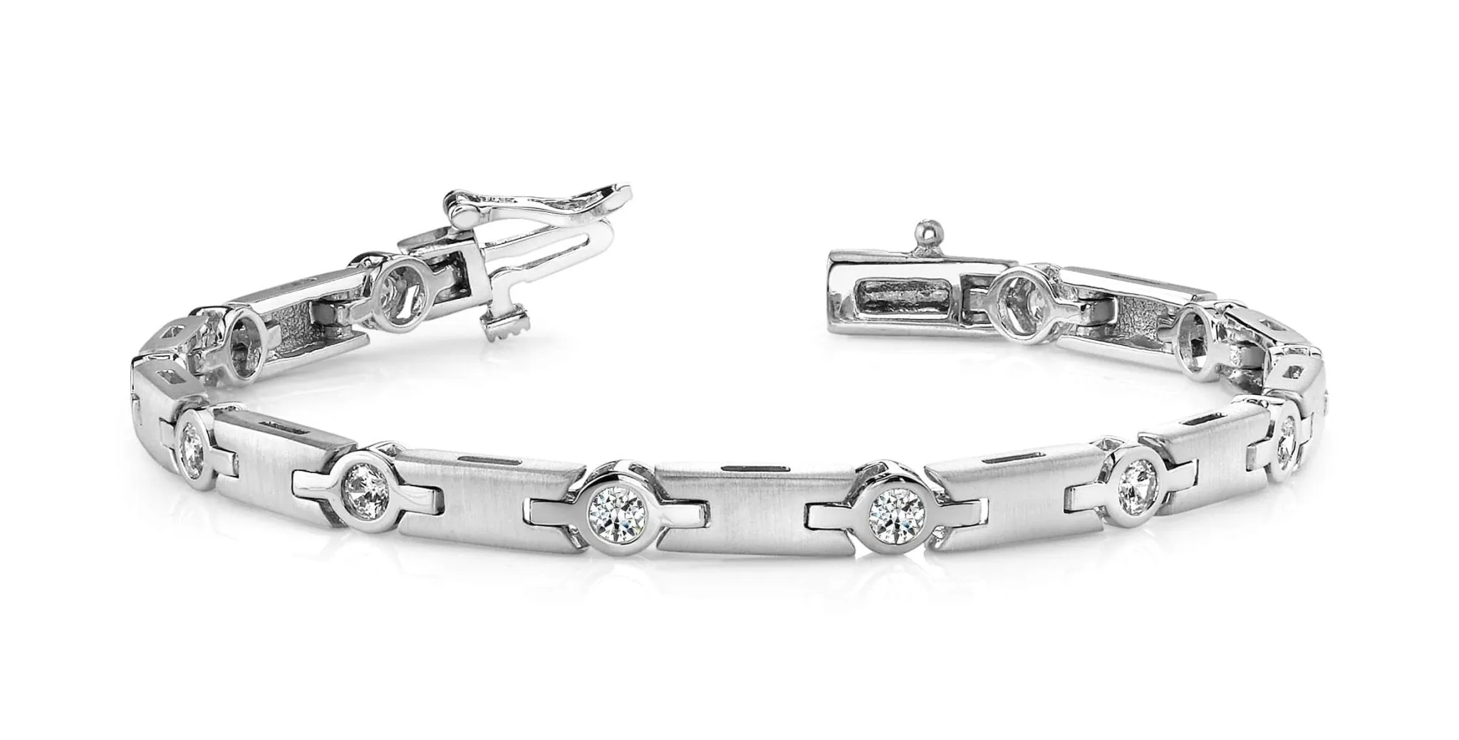 Solid H Link Diamond Bracelet with 1.50 ct.(finished) 3.5mm