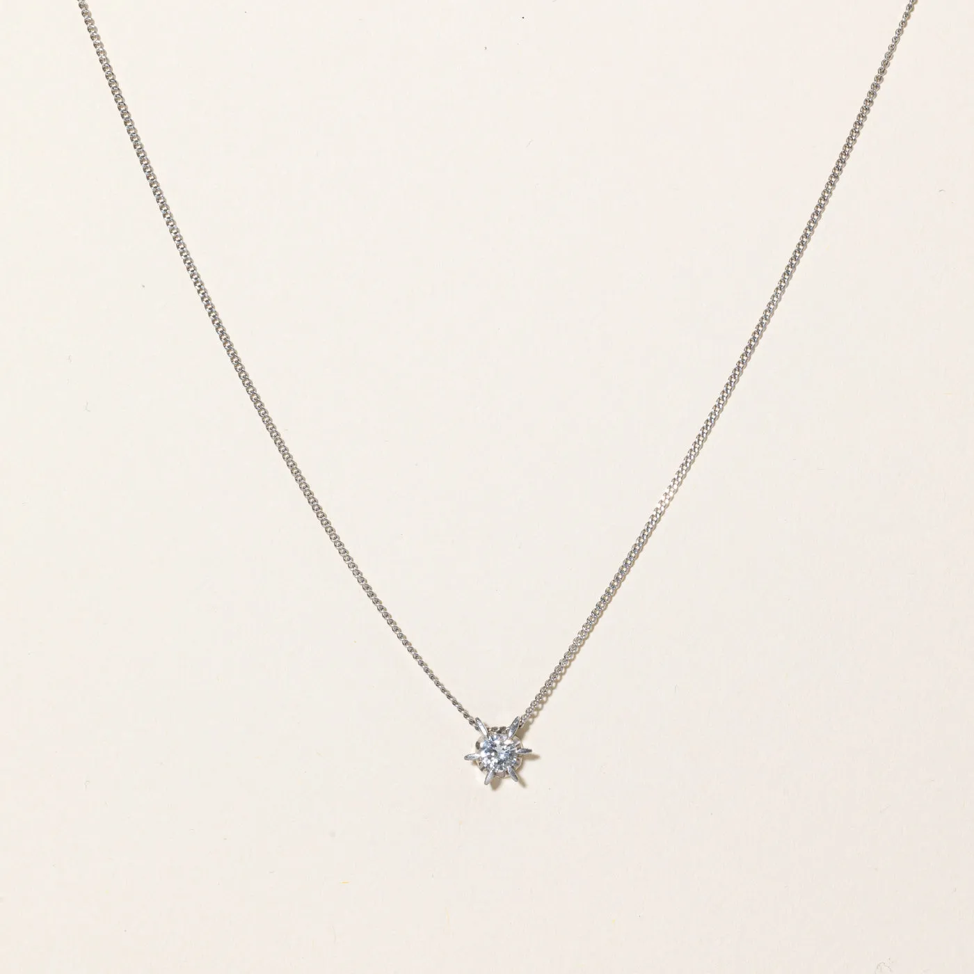 Solitaire Diamond Pendant Necklace | 0.36ct | 16"|