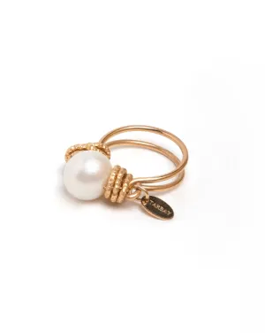 Solitaire Ring #1 (10mm) - Pearl & Yellow Gold