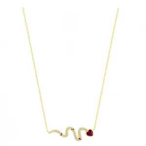 Sparkle Ruby Snake Necklace