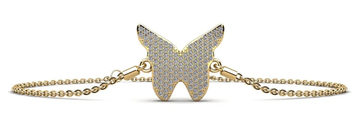 Sparkling Butterfly Diamond Adjustable Diamond Bracelet with 0.54 ct.(finished) 1mm