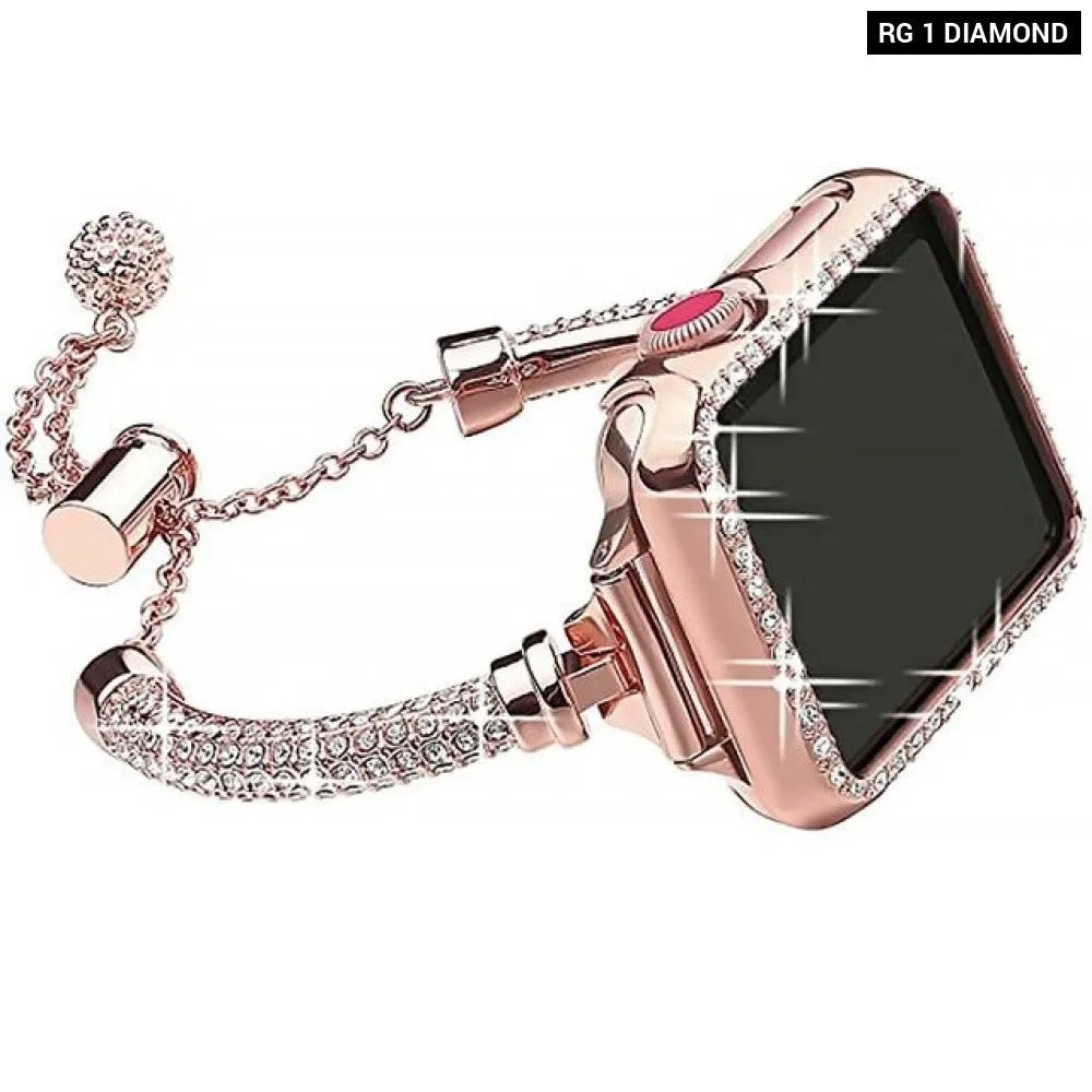 Sparkling Crystal Diamond Wrist Bracelet for Apple Watch