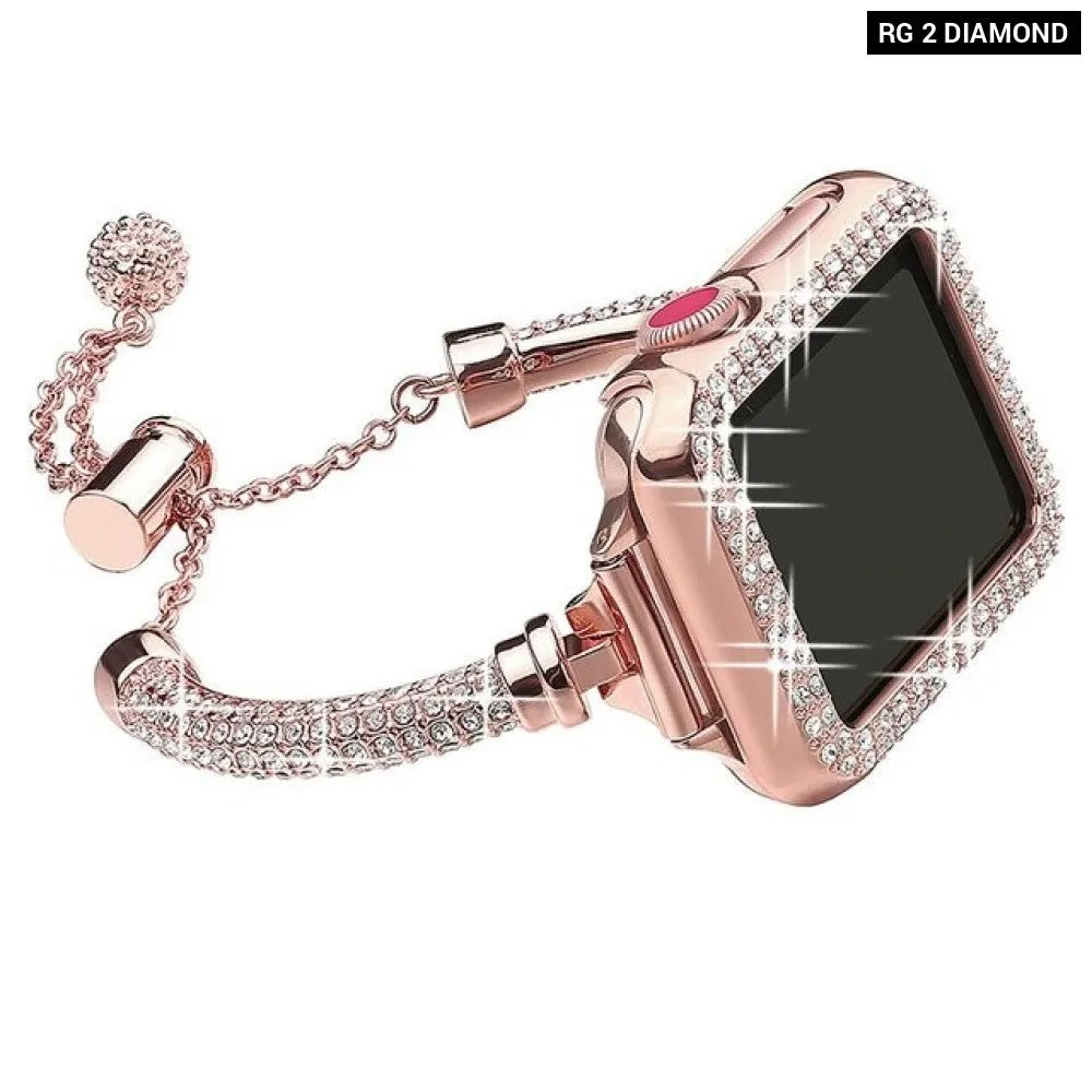 Sparkling Crystal Diamond Wrist Bracelet for Apple Watch