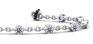 Sparkling Diamond And Chain Link Lab-Grown Diamond Bracelet with 3.00 ct.(finished) 4mm