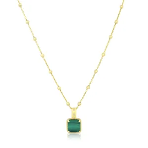 square gemstone necklace