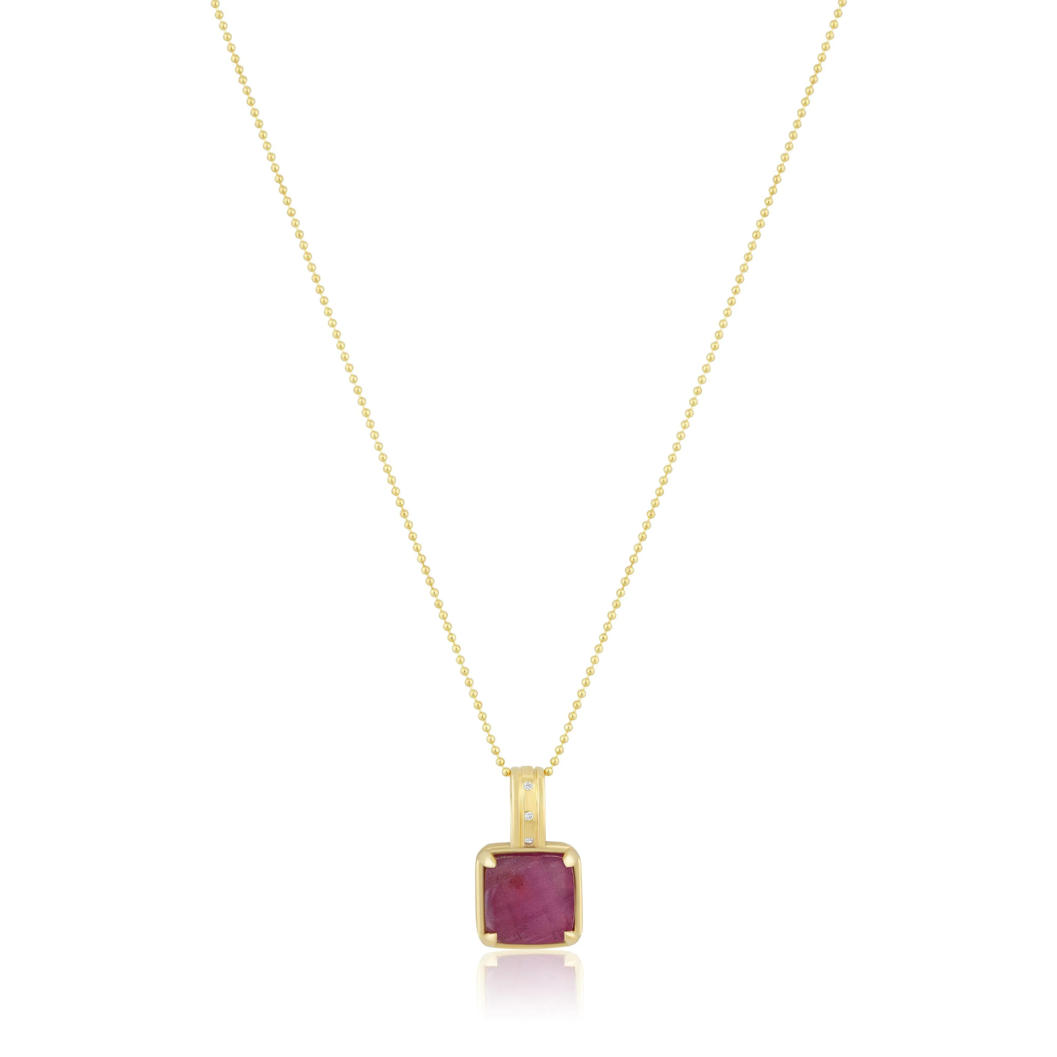 square gemstone necklace