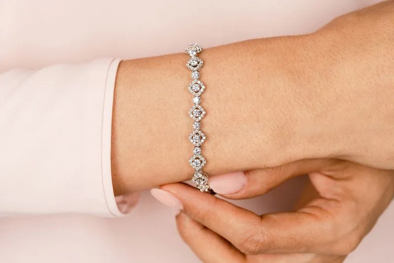 Square Link Diamond Bracelet with 7.50 ct.(finished) 1.5mm, 3.5mm