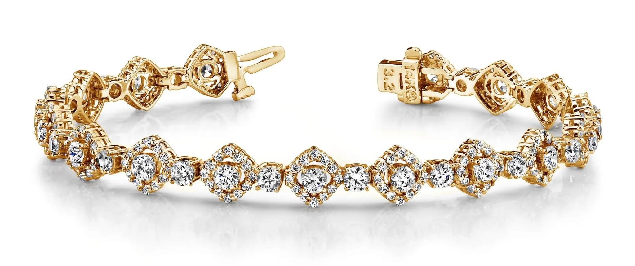 Square Link Diamond Bracelet with 7.50 ct.(finished) 1.5mm, 3.5mm