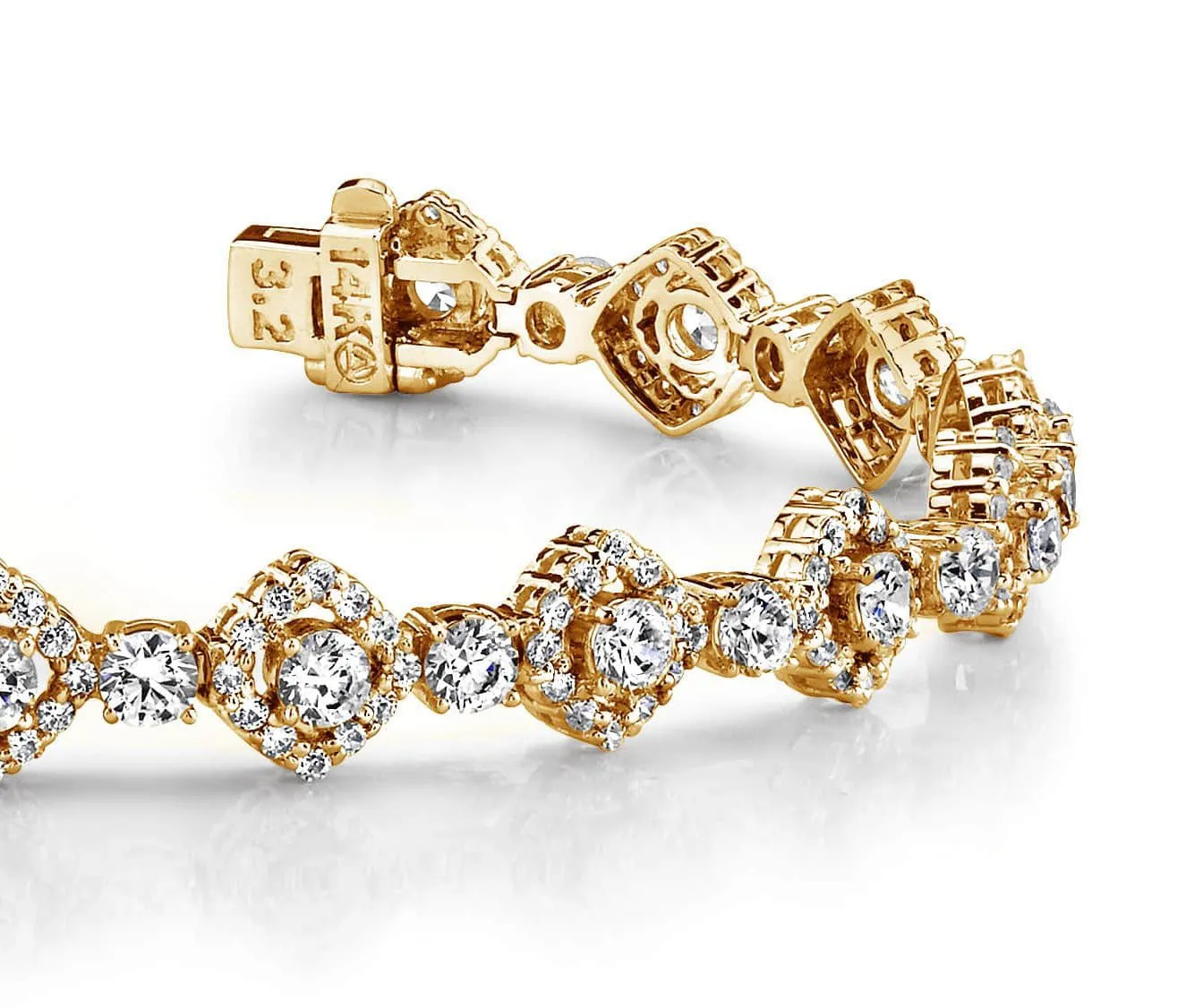 Square Link Diamond Bracelet with 7.50 ct.(finished) 1.5mm, 3.5mm