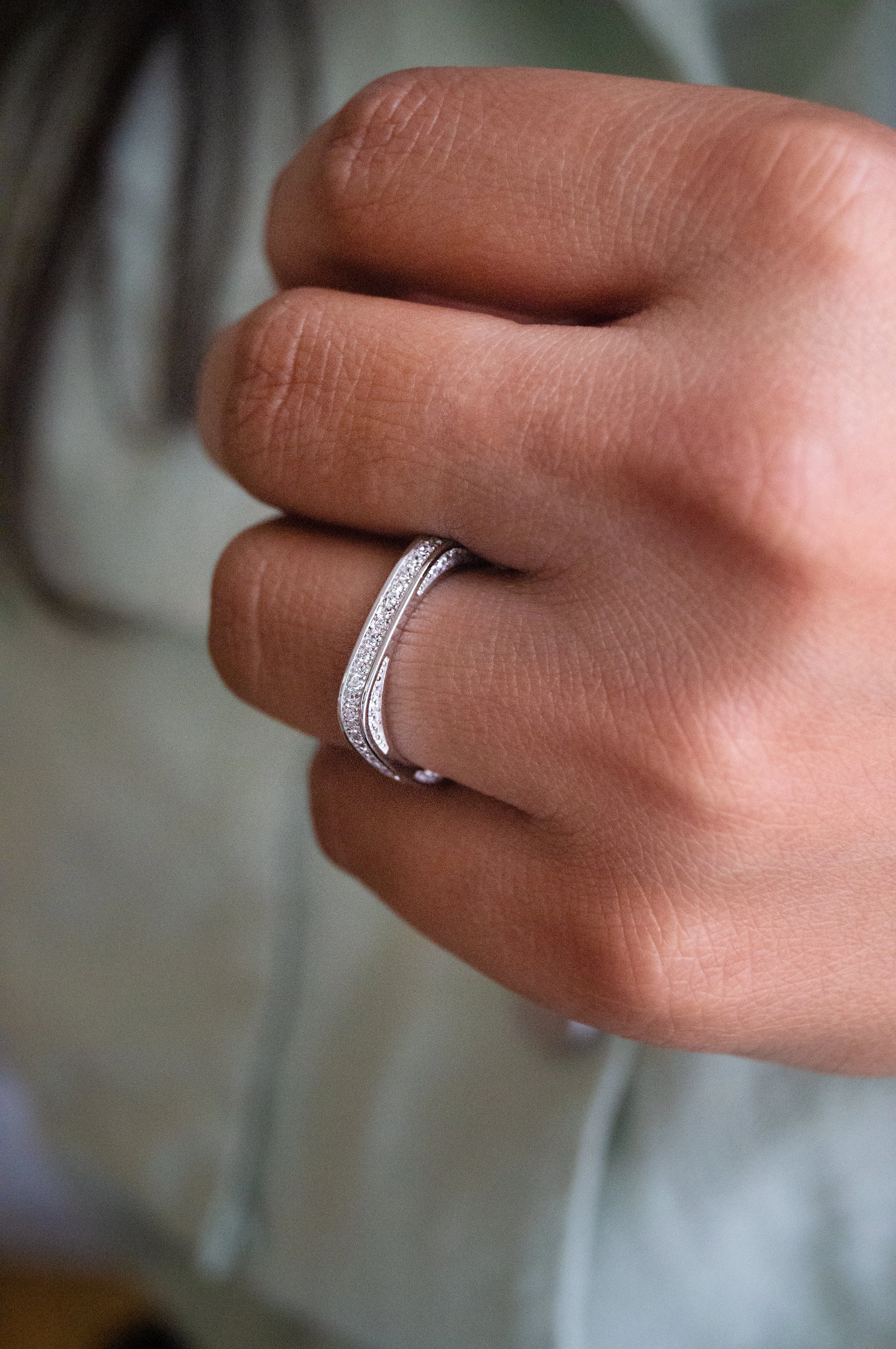 Square Or Circle Rose Gold Plated Sterling Silver Ring