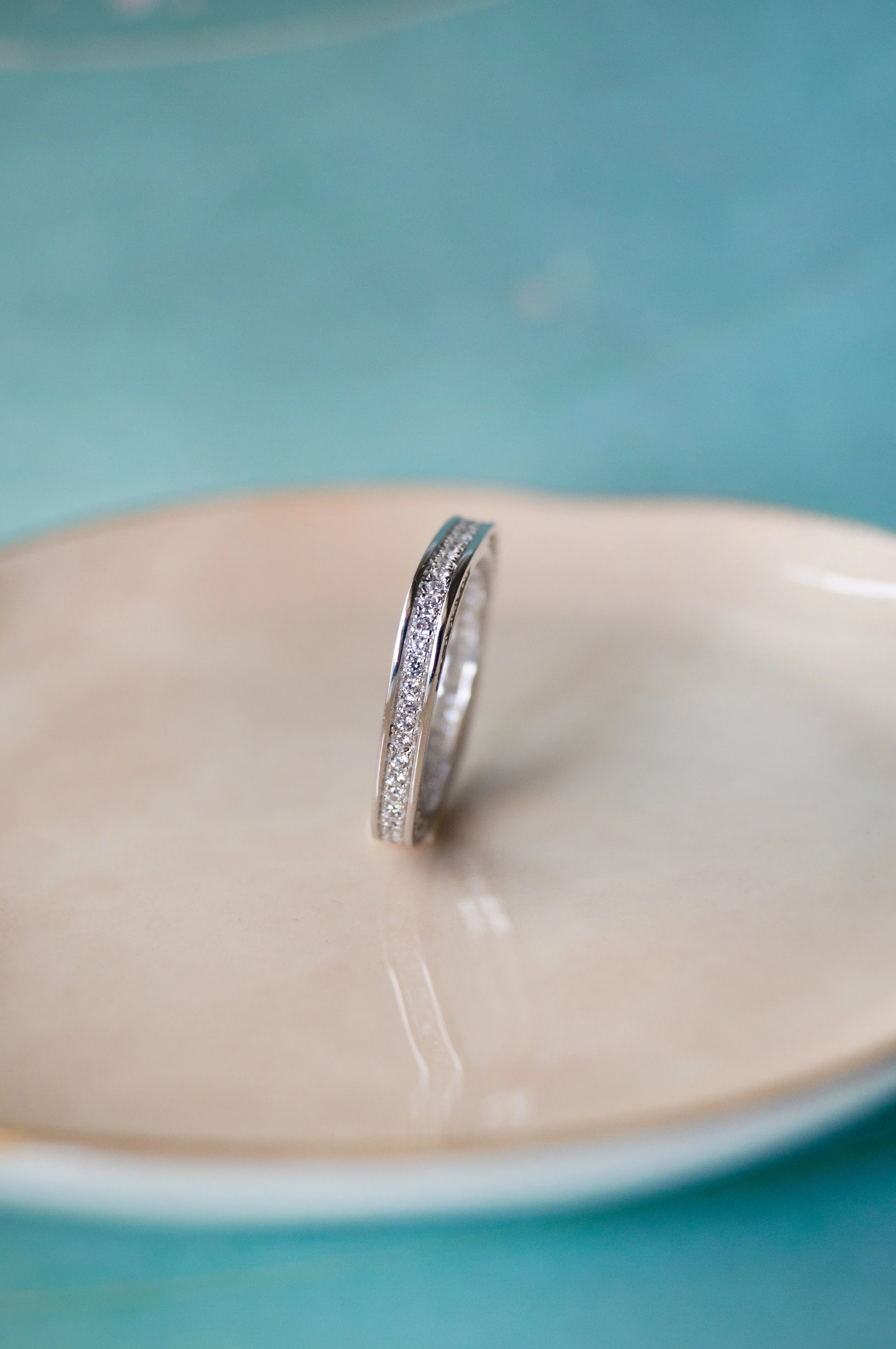 Square Or Circle Rose Gold Plated Sterling Silver Ring