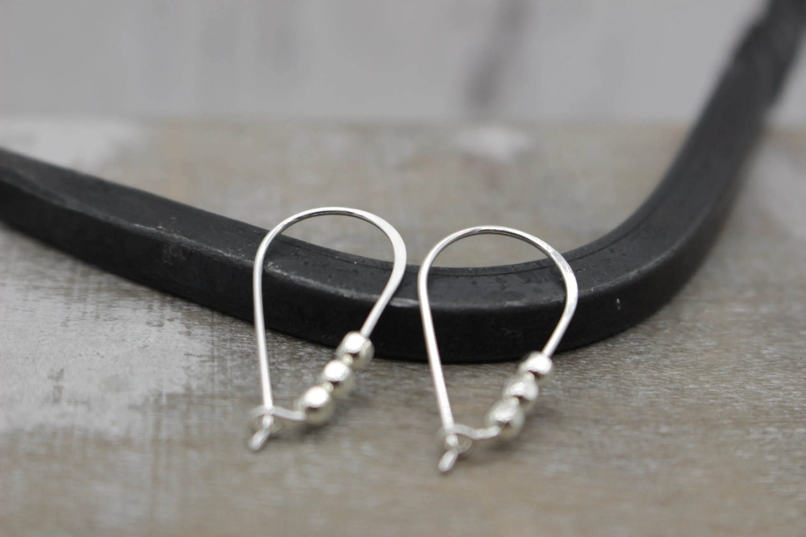 Sterling Beaded Hoop Earrings