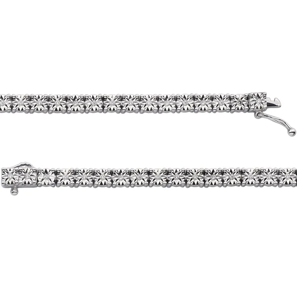Sterling Silver 1/4 CTW Diamond Line 7" Bracelet
