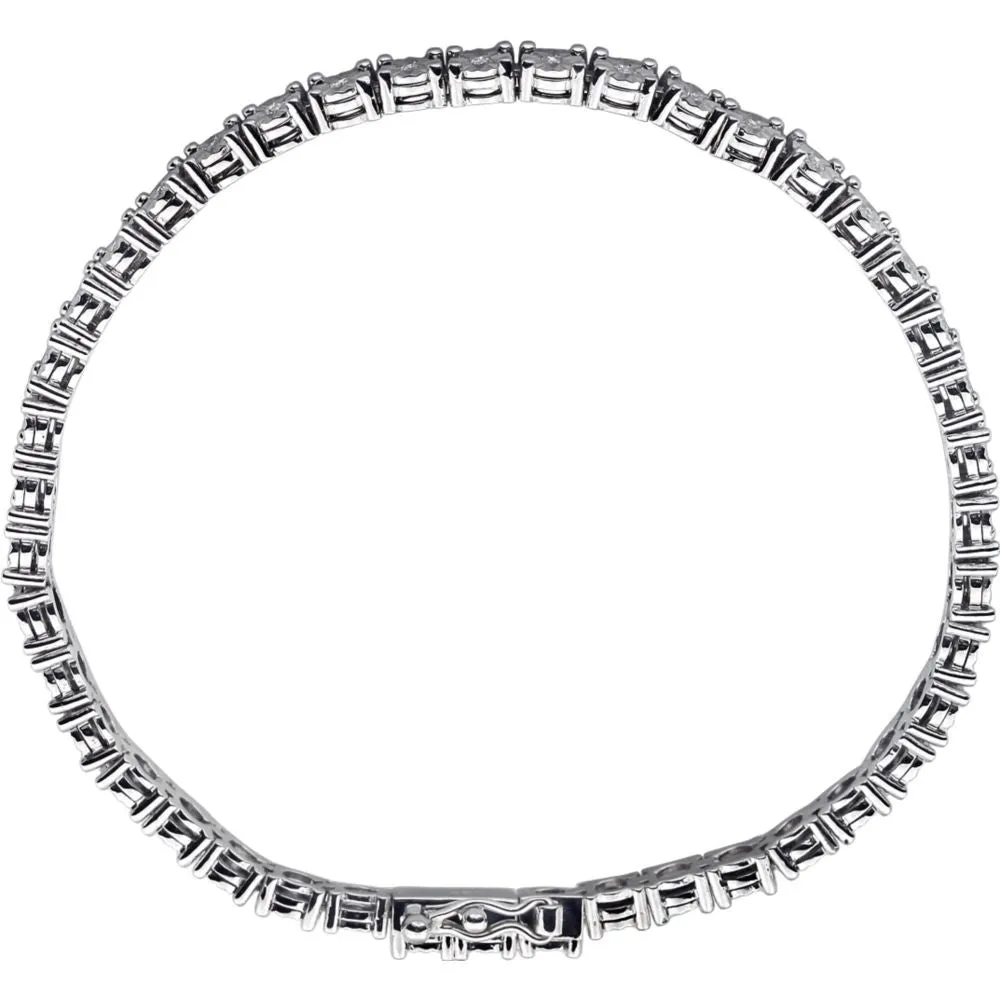 Sterling Silver 1/4 CTW Diamond Line 7" Bracelet