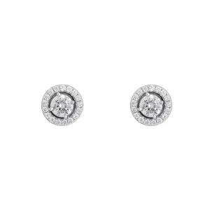 Sterling silver 2 in1 Halo stud earrings 37601