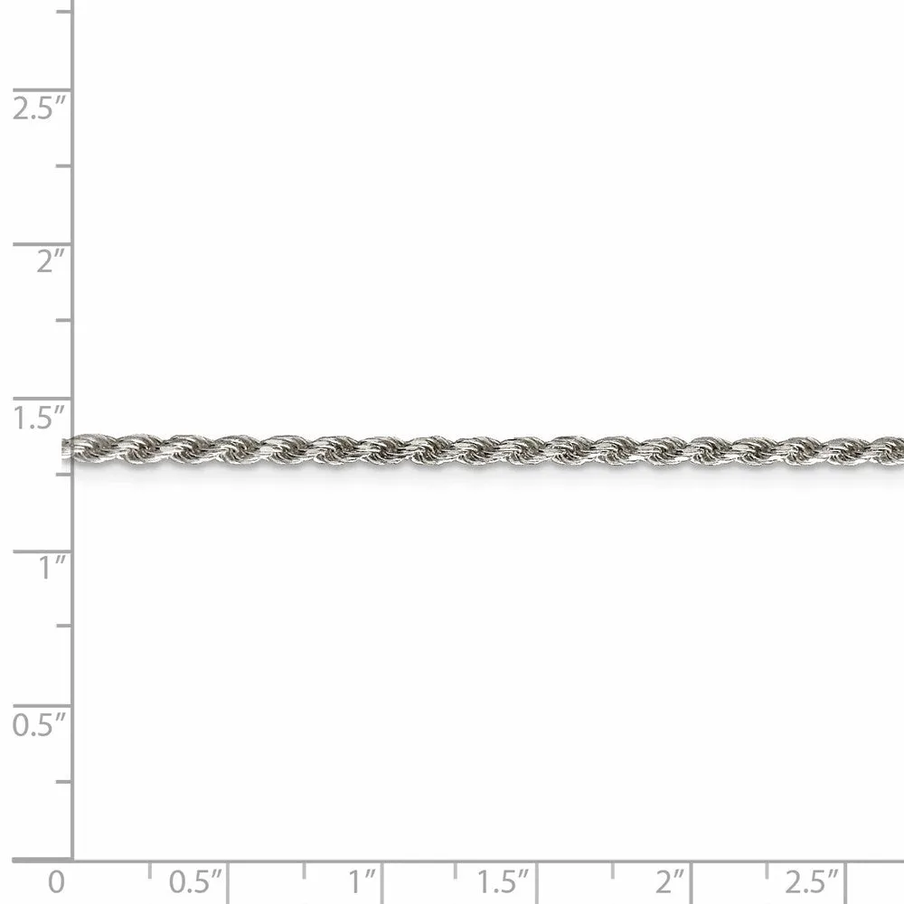Sterling Silver 2.25mm Diamond-cut Rope Chain