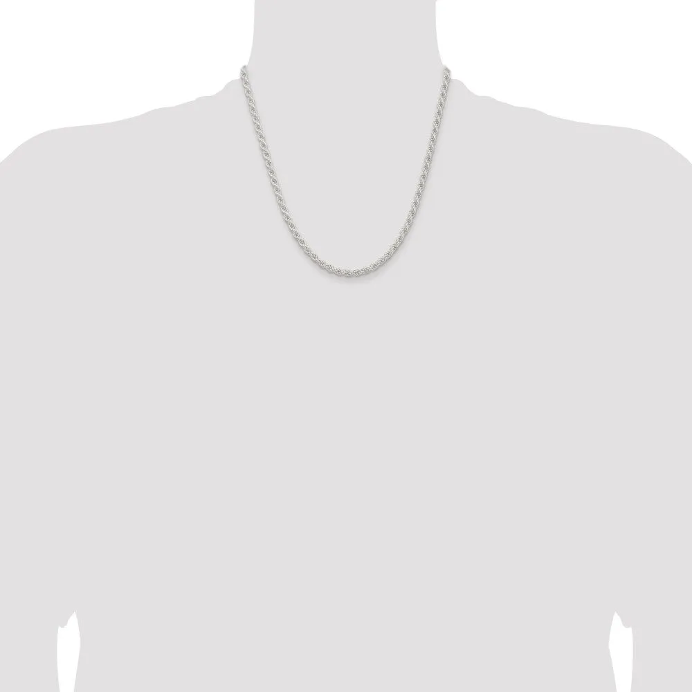 Sterling Silver 4.5mm Solid Rope Chain