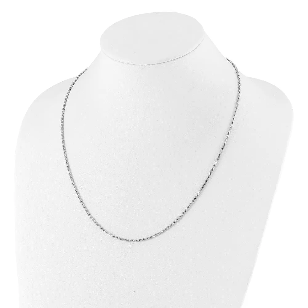 Sterling Silver Adjustable 2mm Dimond-cut Rope Chain