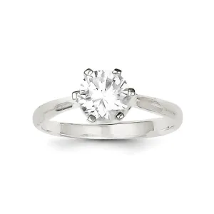 Sterling Silver Solitaire Round C.Z Ring