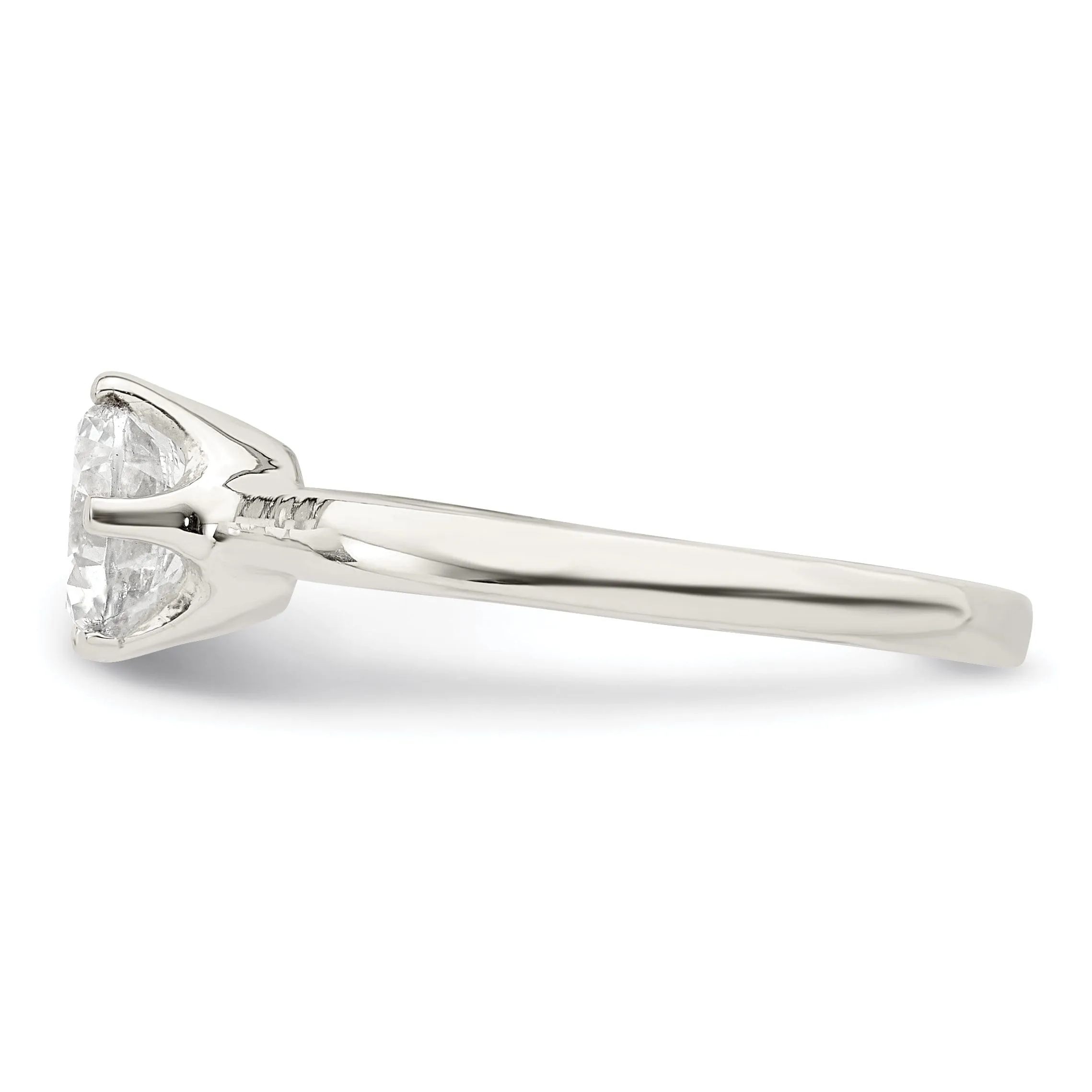Sterling Silver Solitaire Round C.Z Ring