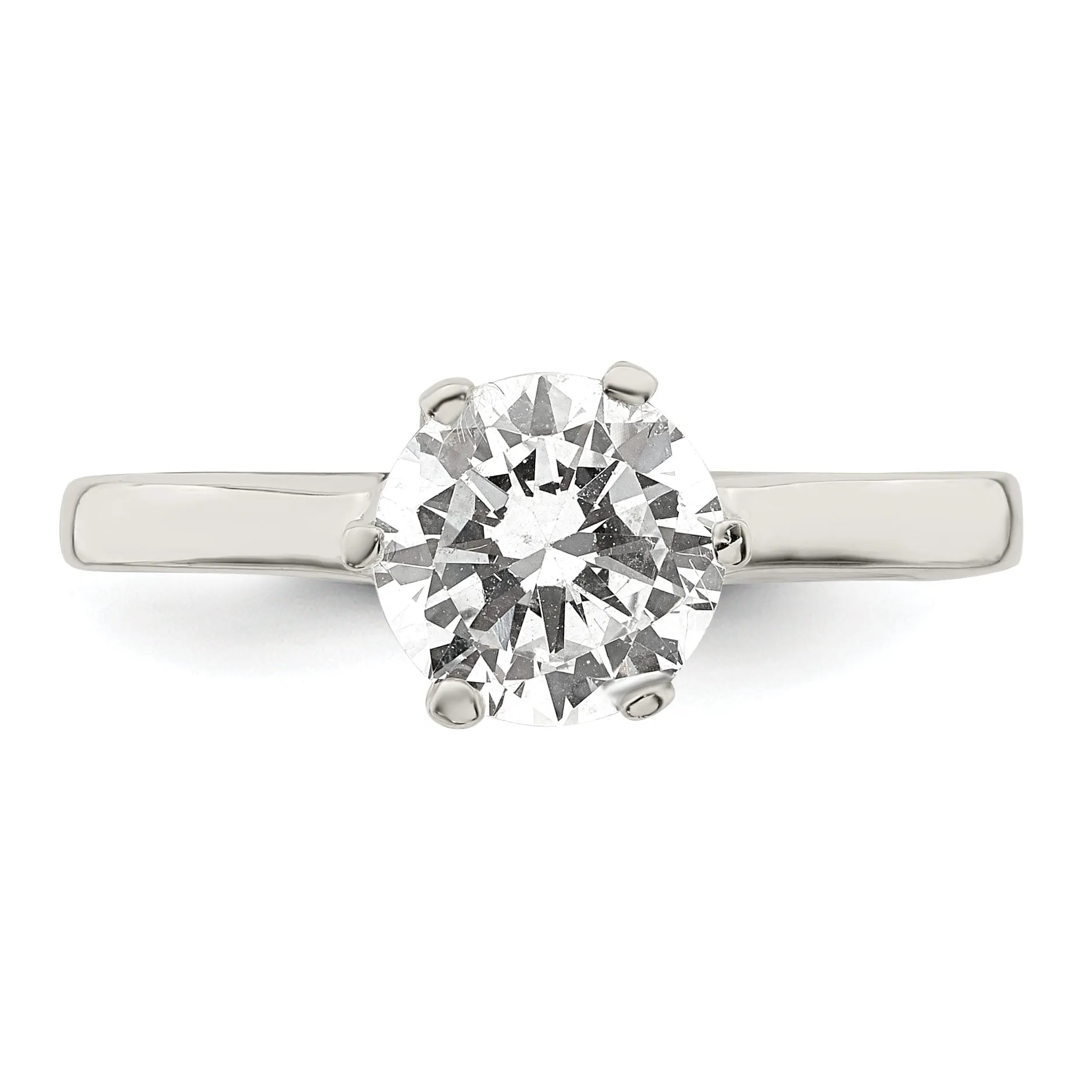 Sterling Silver Solitaire Round C.Z Ring