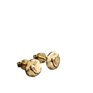 Tady King Longhorn Gold Stud Earrings