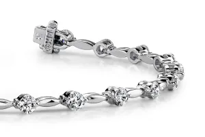 Teardrop Link Diamond Bracelet with 0.99 ct.(finished) 2mm