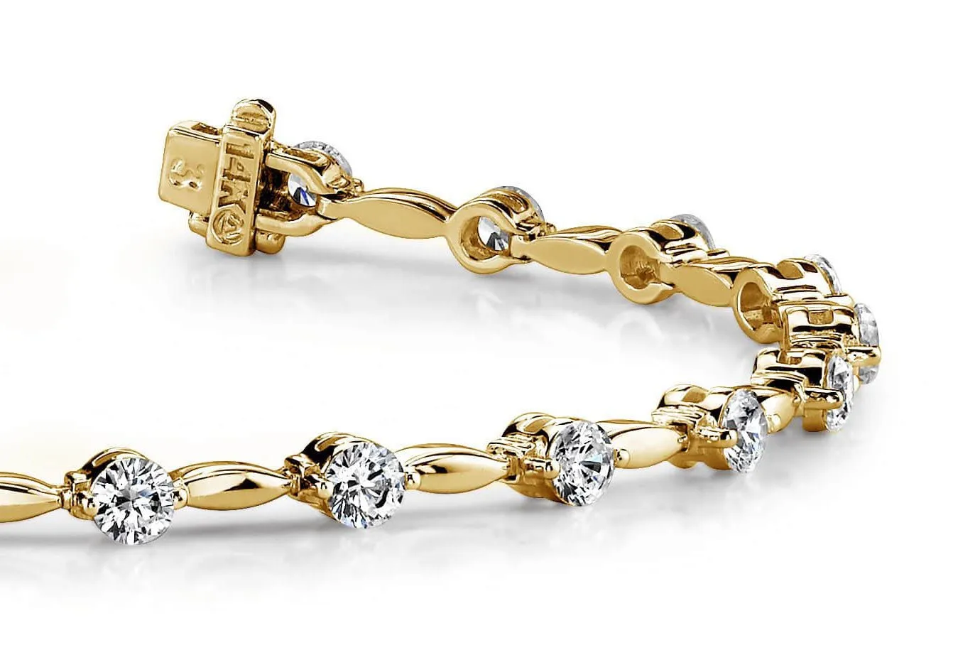 Teardrop Link Diamond Bracelet with 0.99 ct.(finished) 2mm