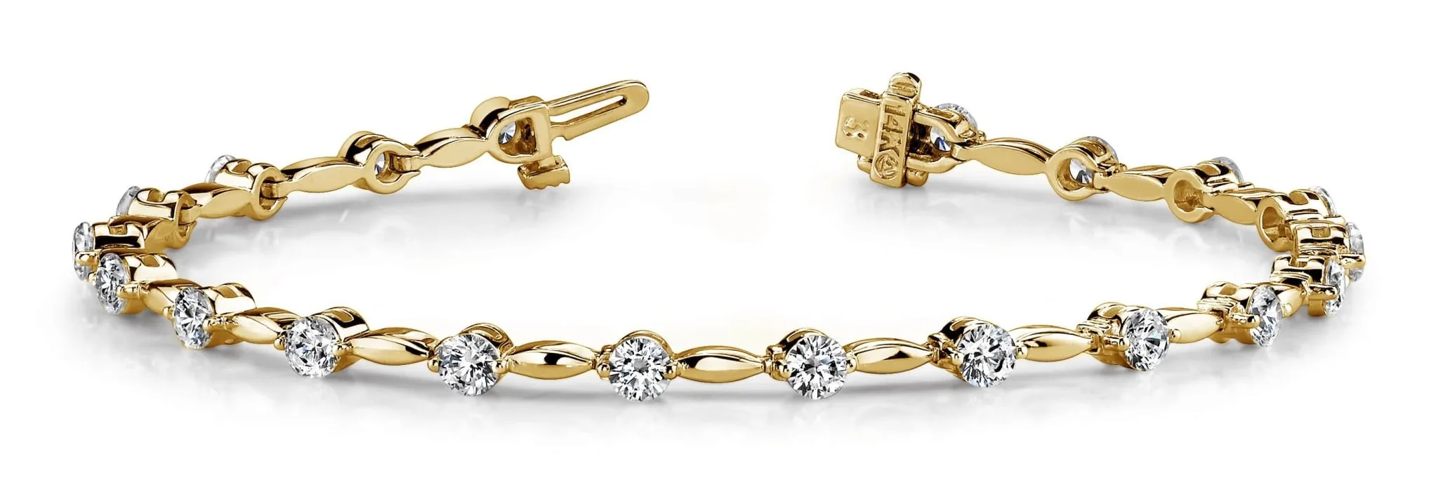 Teardrop Link Diamond Bracelet with 2.07 ct.(finished) 2.8mm