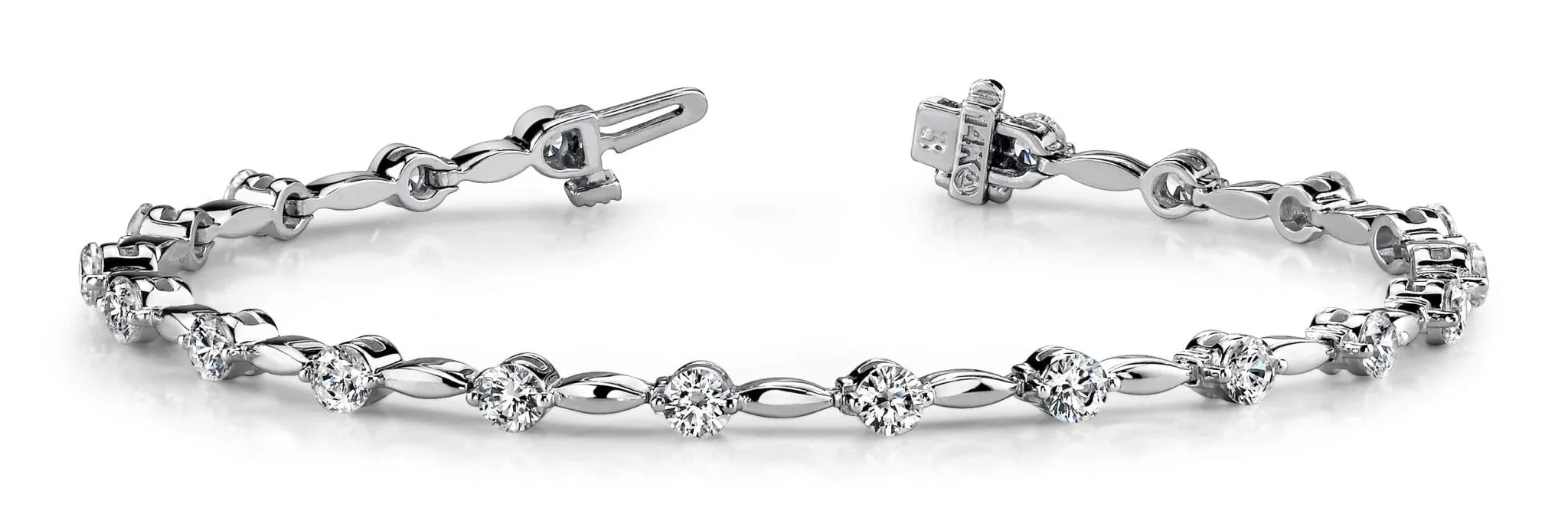 Teardrop Link Diamond Bracelet with 2.07 ct.(finished) 2.8mm