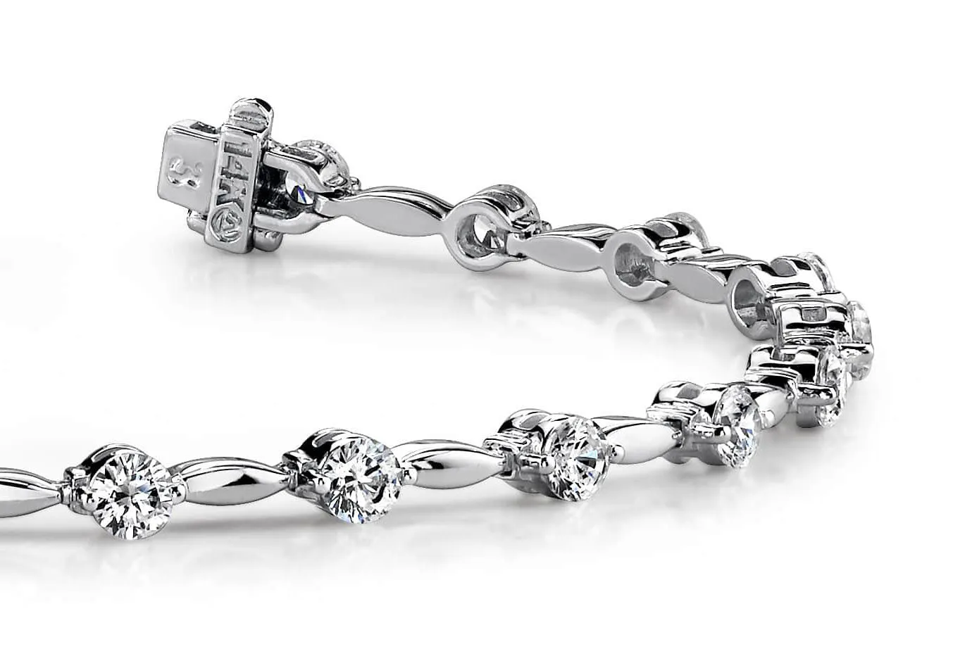 Teardrop Link Diamond Bracelet with 2.07 ct.(finished) 2.8mm