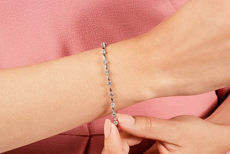 Teardrop Link Diamond Bracelet with 2.07 ct.(finished) 2.8mm
