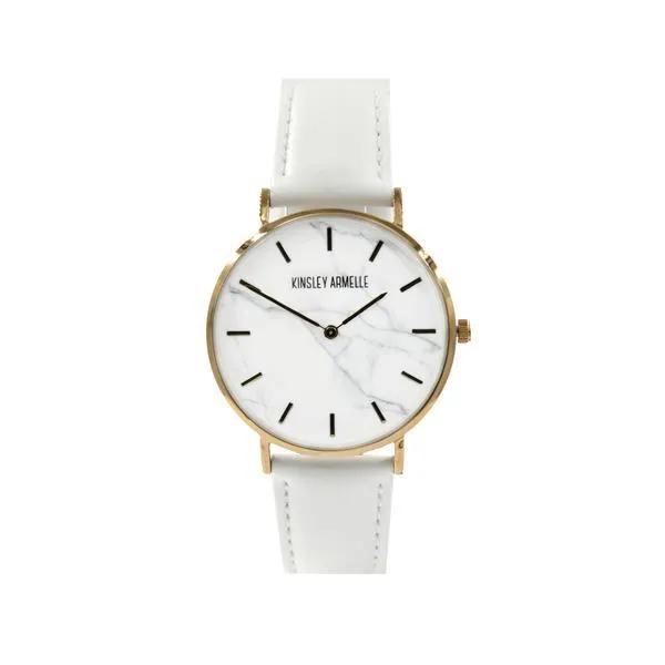 Tempus Collection - Rose Gold Marble White Leather Watch (Ambassador)