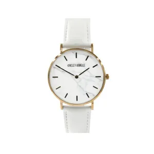 Tempus Collection - Rose Gold Marble White Leather Watch (Ambassador)