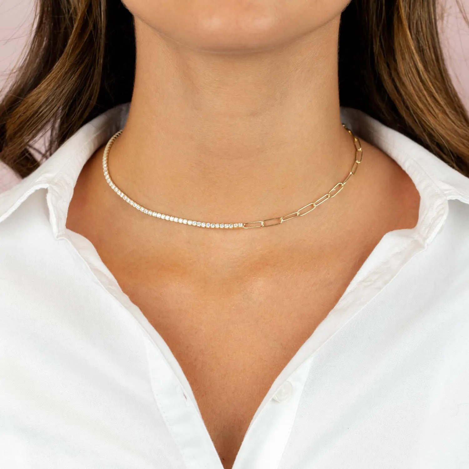 Tennis X Link Necklace