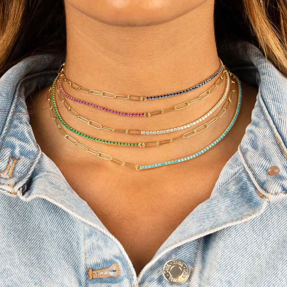Tennis X Link Necklace