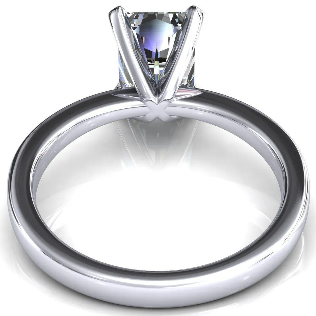 Tessa Radiant Moissanite 4  Prong Pitched Shoulders Solitaire Engagement Ring