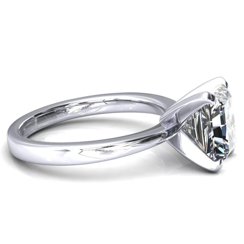Tessa Radiant Moissanite 4  Prong Pitched Shoulders Solitaire Engagement Ring