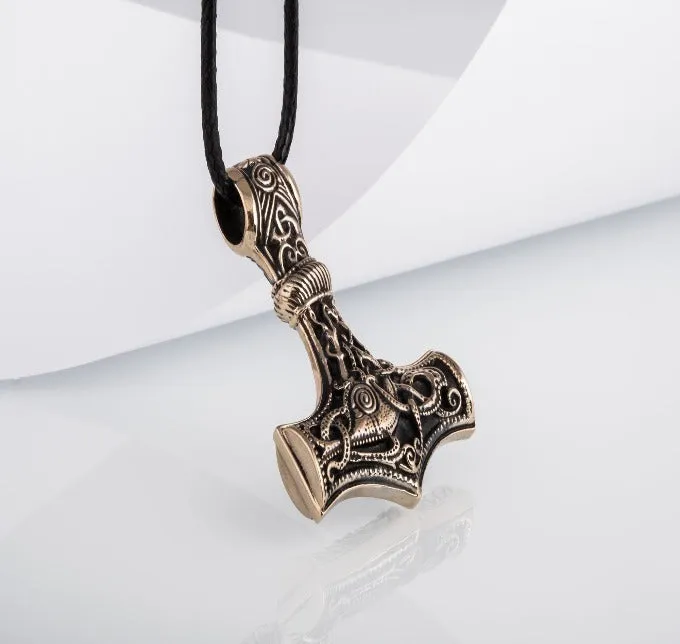 Thor's Hammer Pendant Bronze Mjolnir from Mammen Village