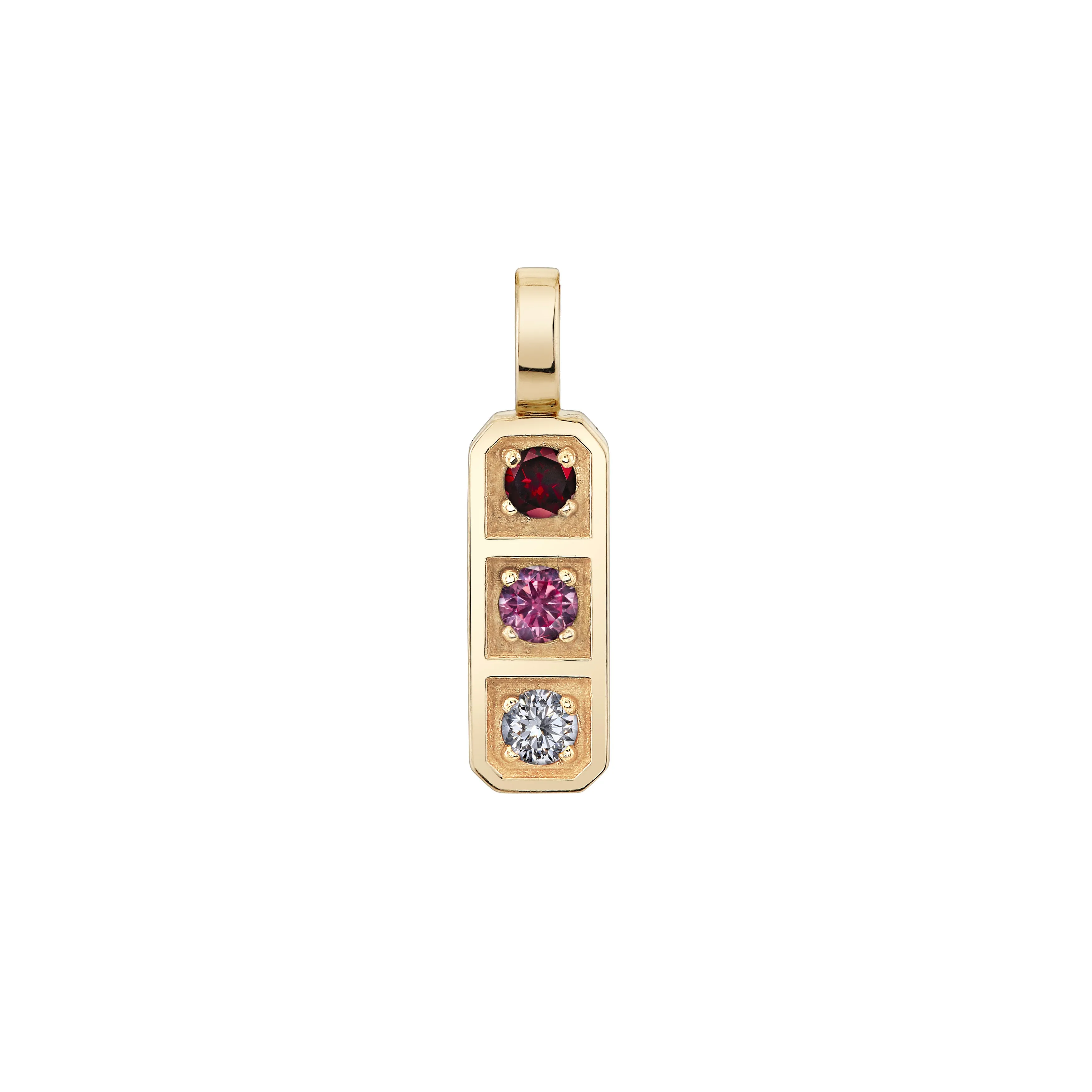 Three Birthstone Tablet Pendant