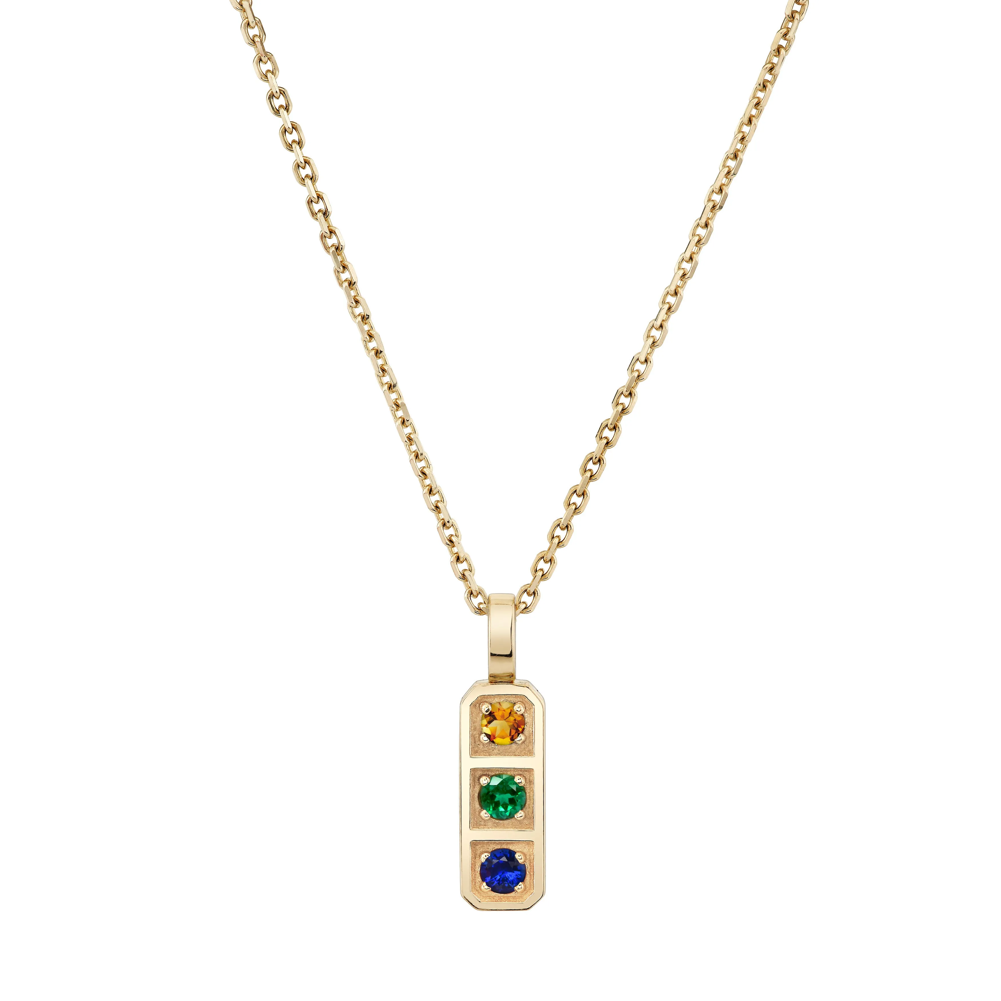 Three Birthstone Tablet Pendant