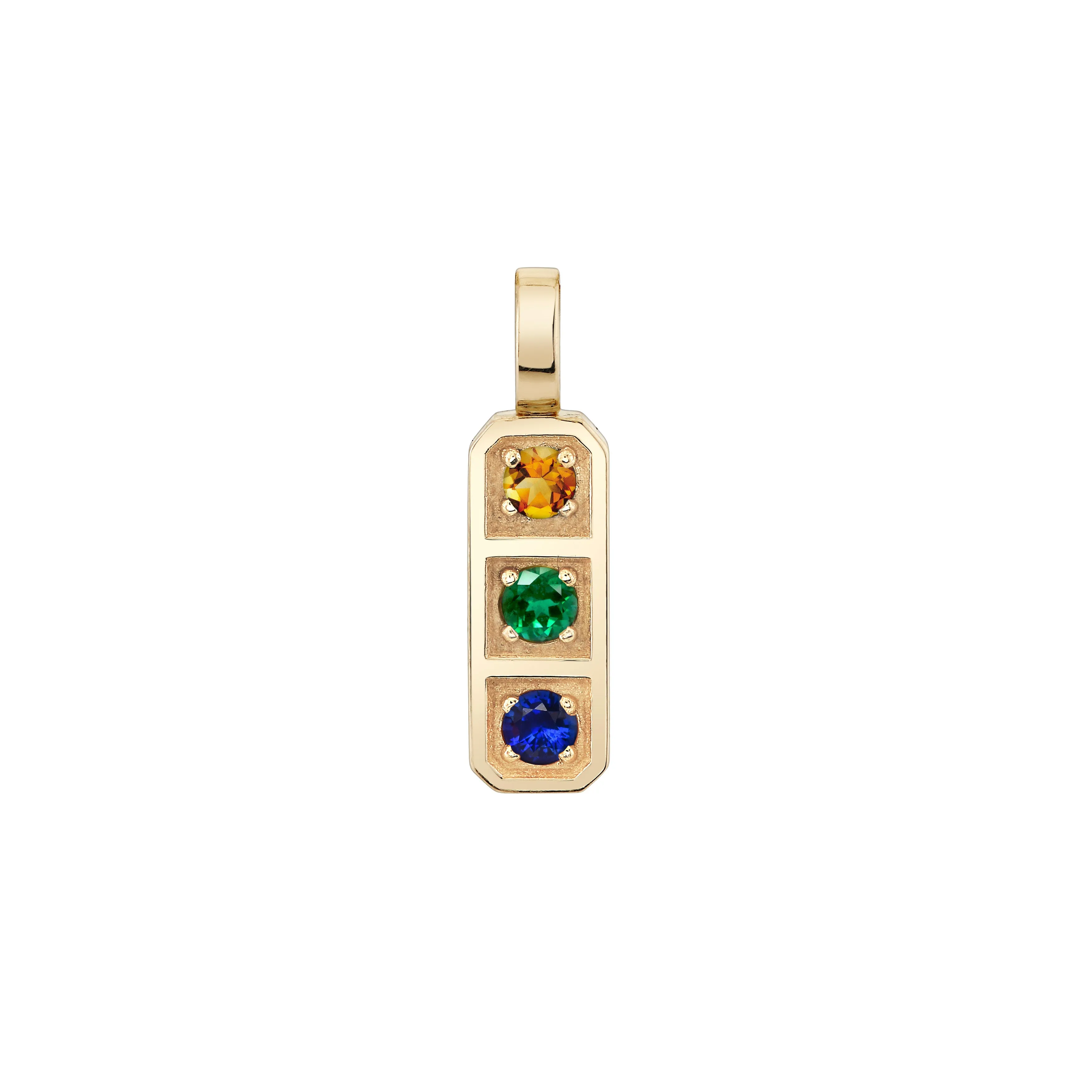 Three Birthstone Tablet Pendant