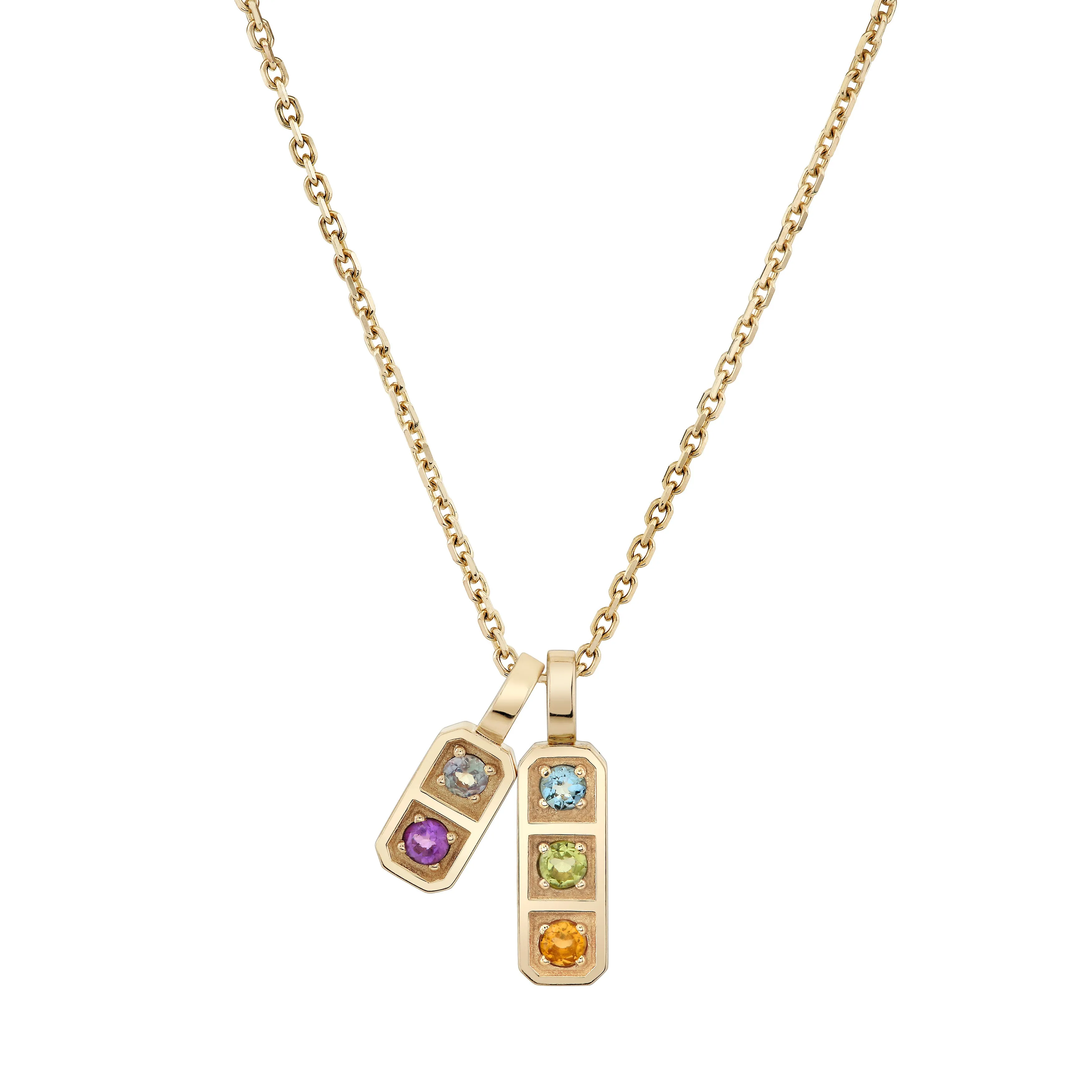 Three Birthstone Tablet Pendant