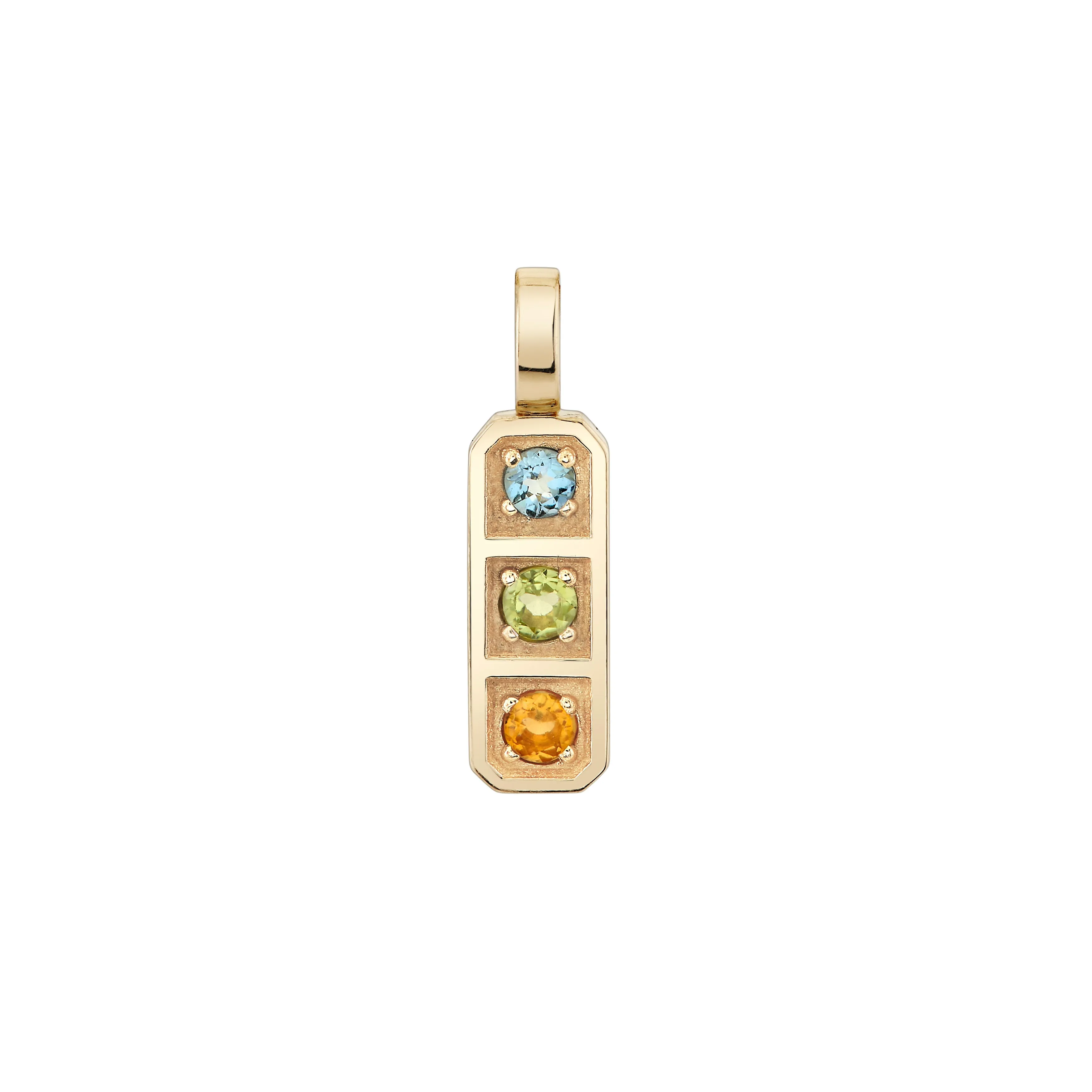 Three Birthstone Tablet Pendant