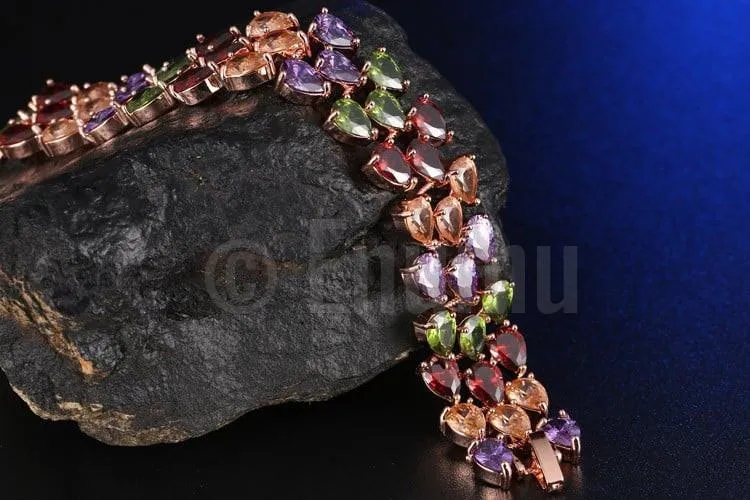 Three Line Multi Colour Bracelet ( 6.6")