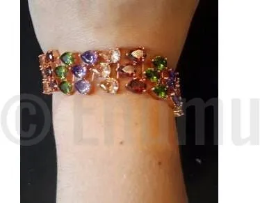 Three Line Multi Colour Bracelet ( 6.6")