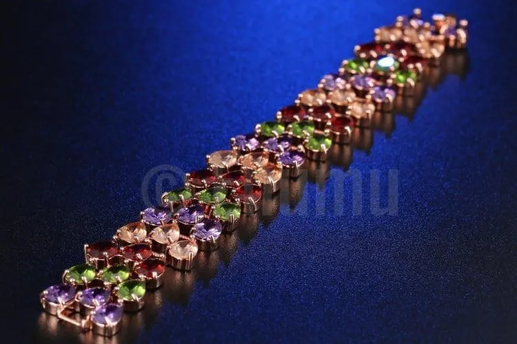 Three Line Multi Colour Bracelet ( 6.6")